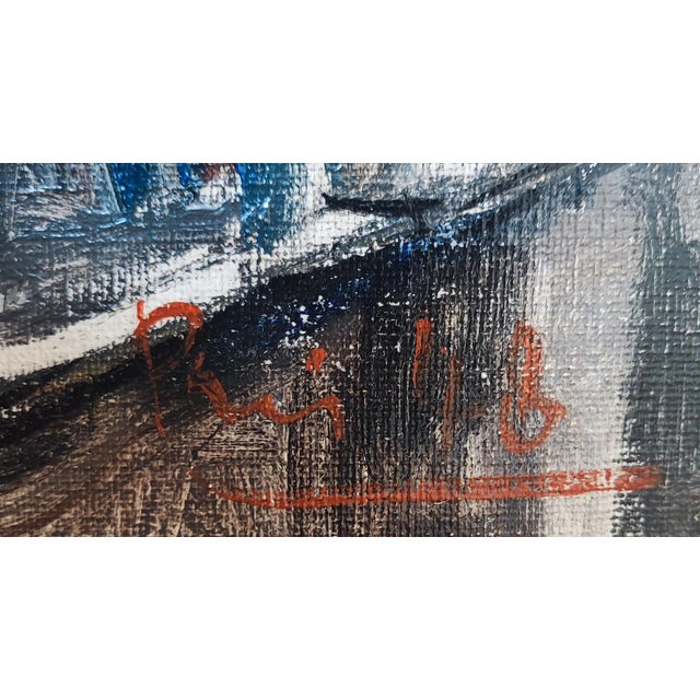 Bernard Lignon, Rue de marché animée par jour de pluie, Oil on Canvas, Framed For Sale - Image 4 of 11