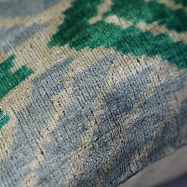 2020s Contemporary Velvet Gray Green Throw Pillow With Down Inser For Sale - Image 5 of 11