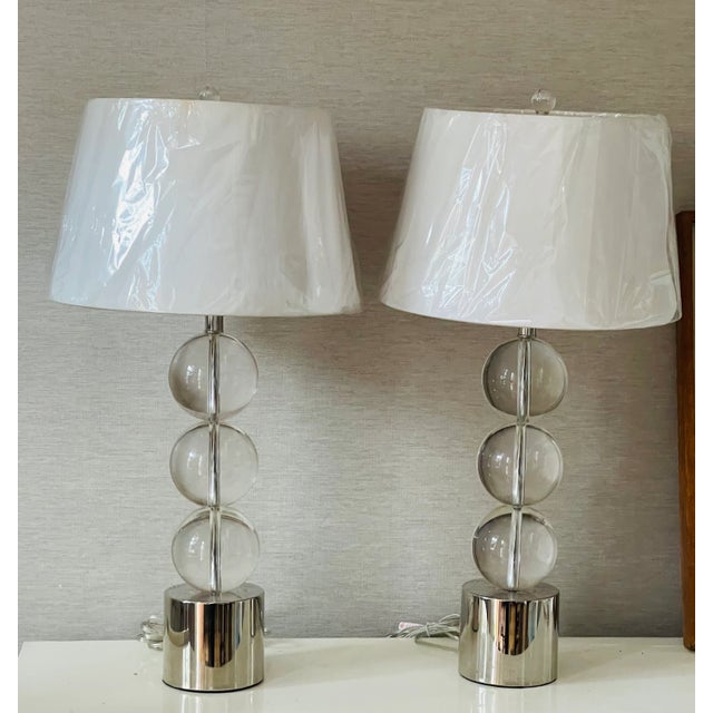 Mid-Century Modern Carl Springer Style Mid-Century Modern Glass Globes Lamps For Sale - Image 3 of 8