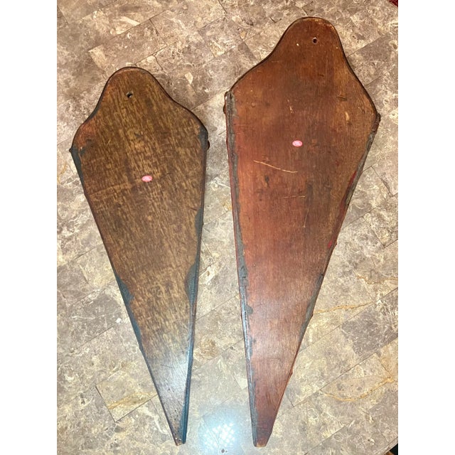 Vintage 1980s Large Burnt Scorch Bamboo Wall Pocket Vase Sconce - a Pair For Sale - Image 4 of 5