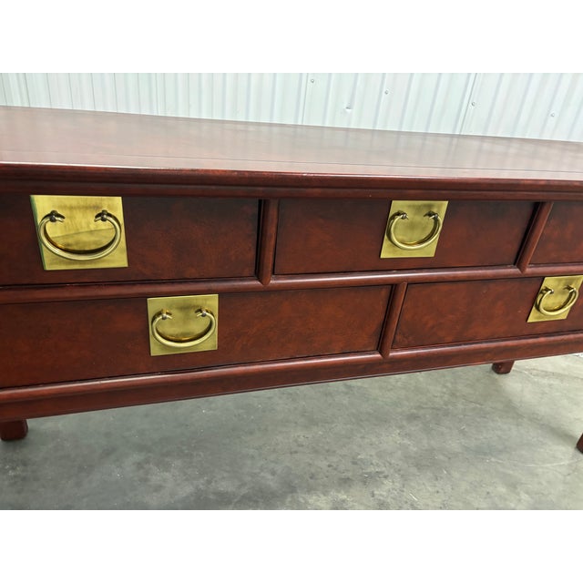 Brick Red Chinoiserie Pagoda Style Sideboard For Sale - Image 8 of 11