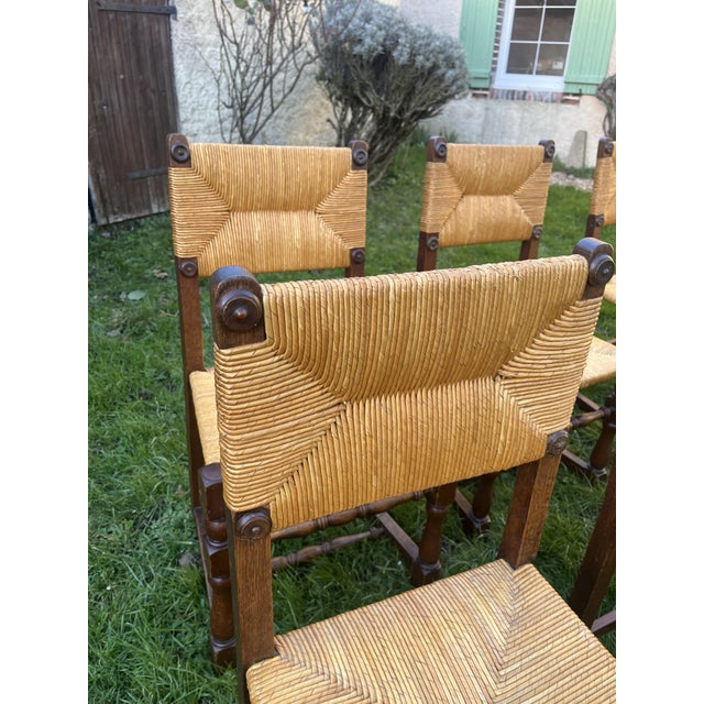 Wood and Straw Chair attributed to Charles Dudouyt, 1930s For Sale - Image 4 of 12