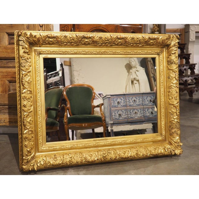 Antique French Louis XIV Style Symmetrical Giltwood Mirror, Circa 1890 For Sale - Image 12 of 18