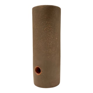 Tall Chinese Yixing Zisha Brush Pot/Vase/Incense Holder, Signed For Sale