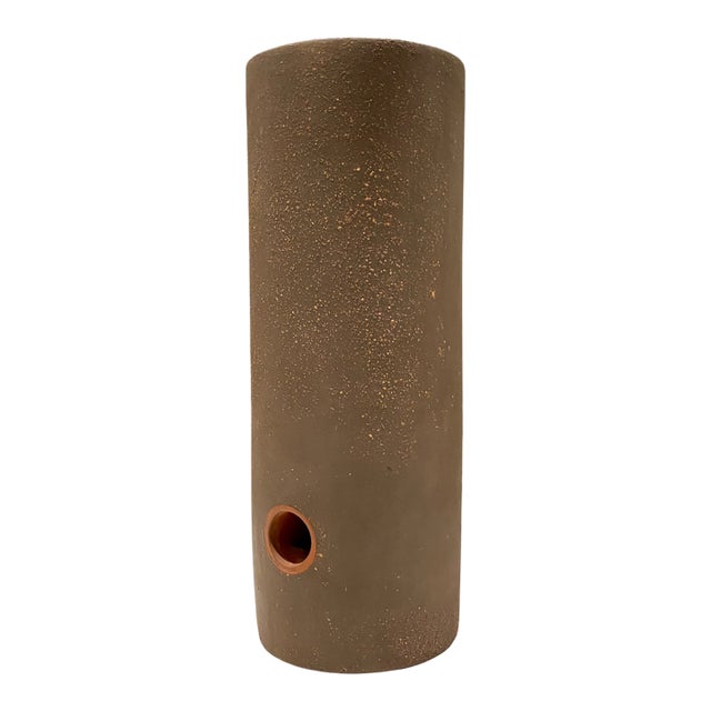 Tall Chinese Yixing Zisha Brush Pot/Vase/Incense Holder, Signed For Sale