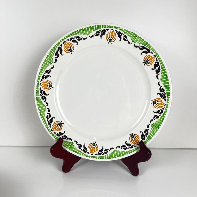 Vintage Maroussia Dinner Plates from Sarreguemines, 1930s, Set of 4 For Sale - Image 6 of 9