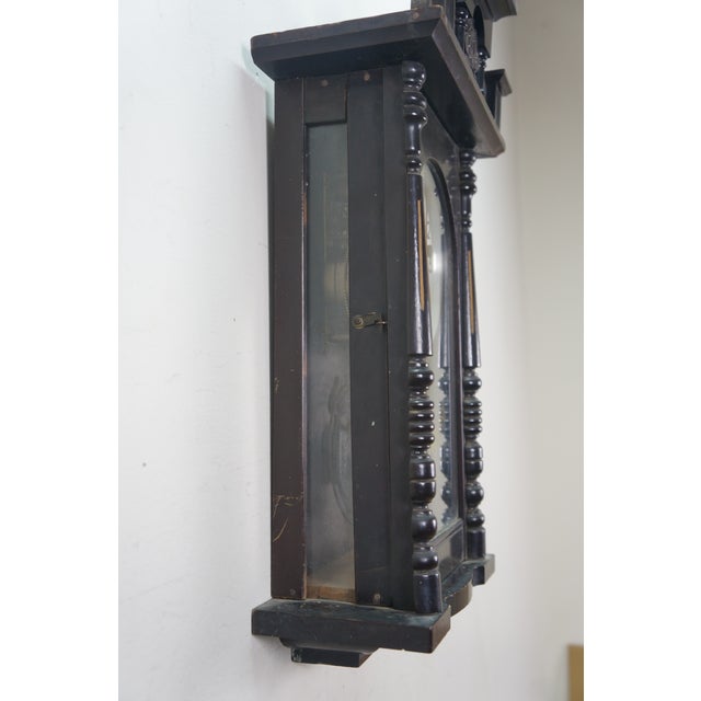 Mid 20th Century Mastery Kyoritu Mahogany Copper Horse Equestrian Regulator Wall Clock 27" For Sale - Image 4 of 17