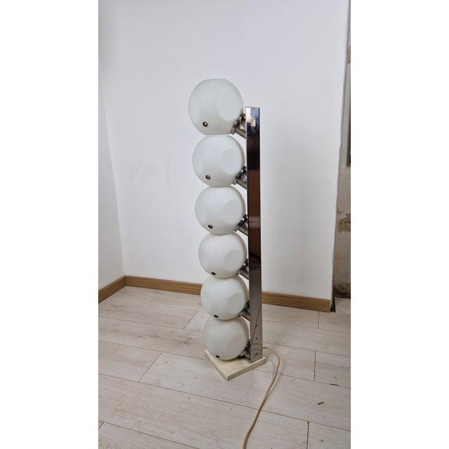 P440 Floor Lamp in Opaline Glass and Metal from Lumi, 1970s For Sale - Image 16 of 16
