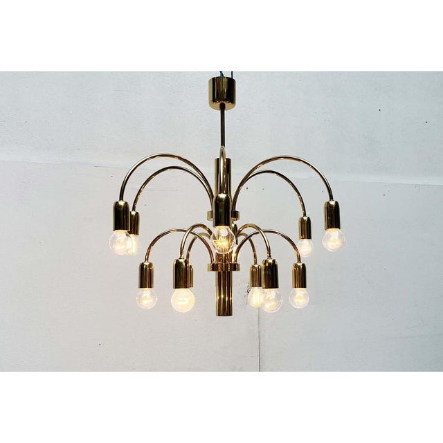 Vintage German Brass Chandelier from Star Leuchten, 1970s For Sale - Image 14 of 18