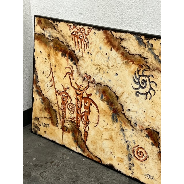 Circa 2002 Stephen K. McCullough. “Bird Headed Shamans” Original Acrylic Indian Painting For Sale - Image 12 of 12