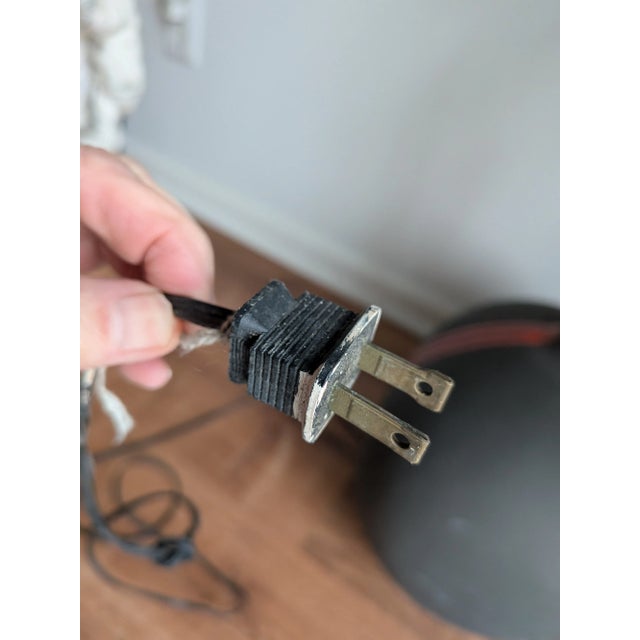 1970s Mid Century Sunset Cosco Lamp Grey Flaming Red For Sale - Image 9 of 12