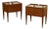 Italian Modern, Stained Wood, Brass, Glass, Nightstands, Italy, 1950s For Sale