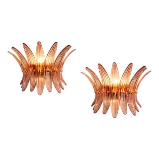 Italian Murano Glass Wall Sconces, 1990s, Set of 2 For Sale