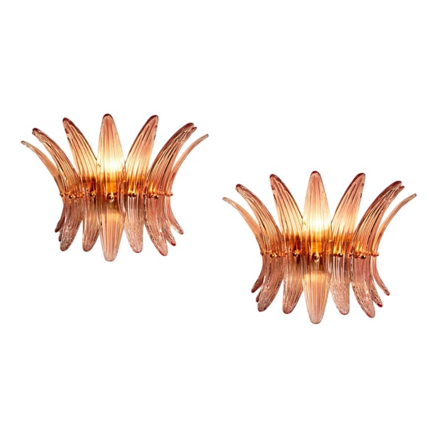 Italian Murano Glass Wall Sconces, 1990s, Set of 2 For Sale