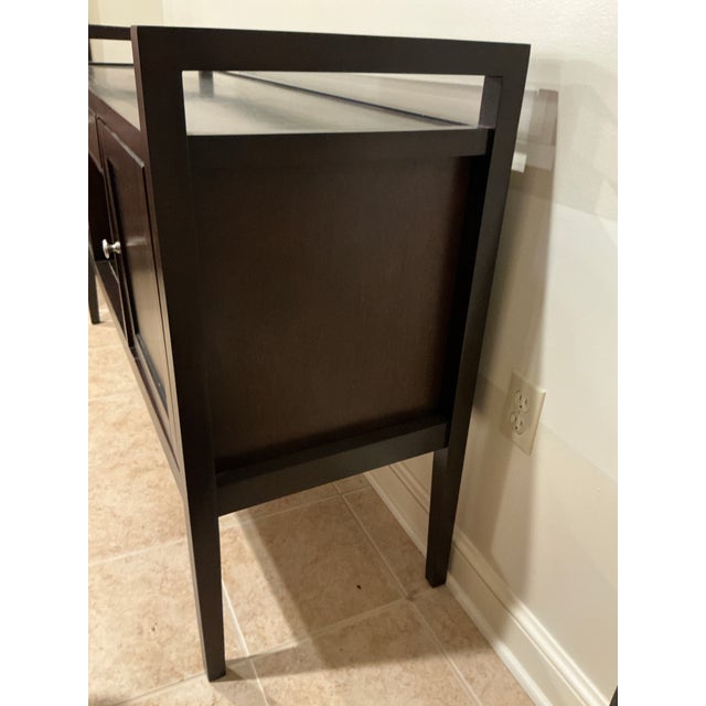 Wood Levin Furniture Transitional Espresso Wood Wine Buffet & Bar Cabinet For Sale - Image 7 of 17