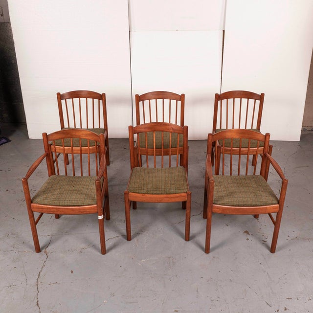 Set 6 Danish Modern Teak Armchairs, Denmark, Circa 1960s For Sale In Houston - Image 6 of 7