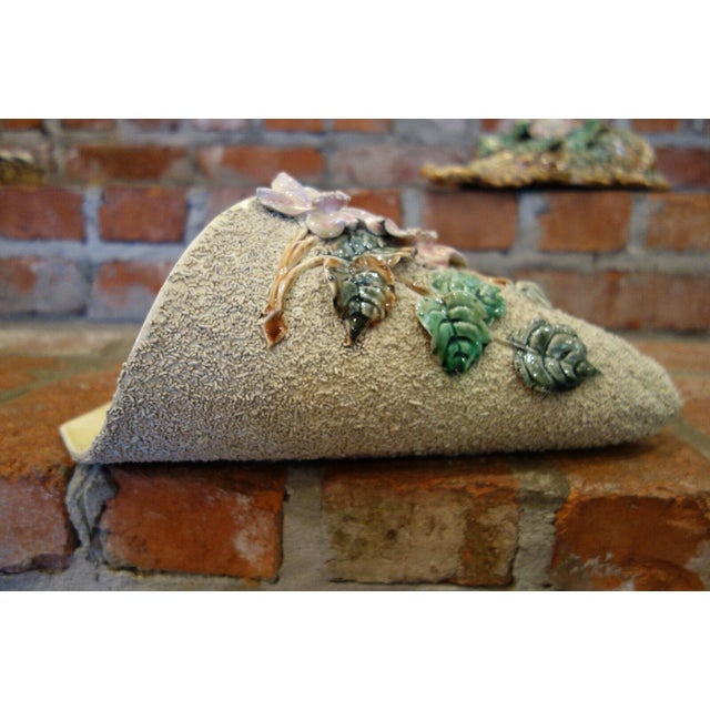 Antique French Majolica Barbotine Wall Pocket Flower Vase "Confetti" ~Direct from FRANCE~ ~Although we normally carry only...