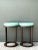 Showcasing a balance of industrial structure and natural materials, this pair of vintage cylindrical side tables features...