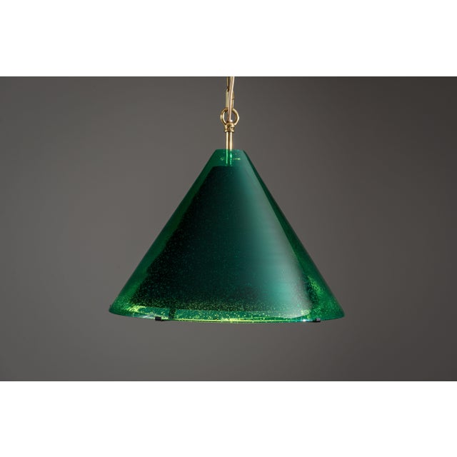 Najade Pendantin Green Bubble Glass by Jonas Hidle, 1960s For Sale - Image 3 of 11