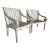 Vintage Weathered Hardwood Scroll Arm Garden Chairs With Natural Patina, a Pair For Sale