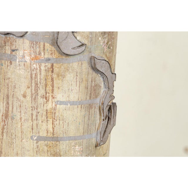 Antique Floor Lamp From Repurposed Industrial Wallpaper Textile Printer For Sale In New York - Image 6 of 16