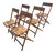 Dutch Elm Slat Wood Folding Chairs, 1940s, Set of 5 For Sale