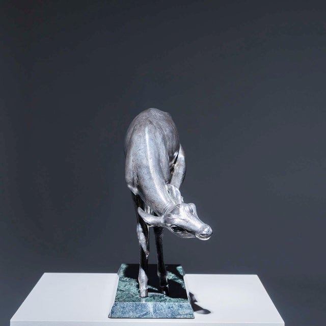Silver 1950s Naturalistic Silver Doe Sculpture by Sirio Tofanari (1886-1969) For Sale - Image 8 of 18