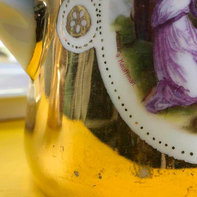 Viennese Porcelain Service with Golden Decorations, Set of 6 For Sale - Image 12 of 17