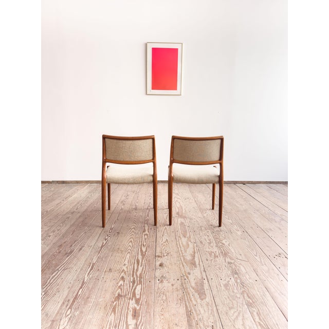 Mid-Century Modern Mid-Century Model 80 Upholstered Chair by Niels O. Møller for J. L. Mollers, Set of 2 For Sale - Image 3 of 16