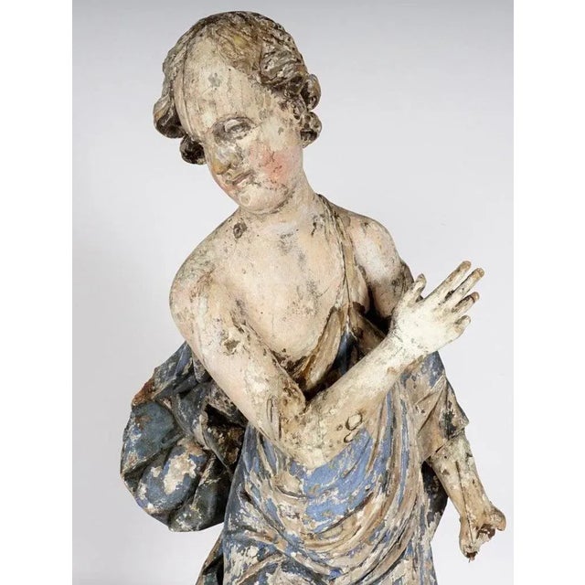 Pair of Late 17th/Early 18th Century carved and polychrome Italian angel figures. Now mounted in modern stands. Wonderful...