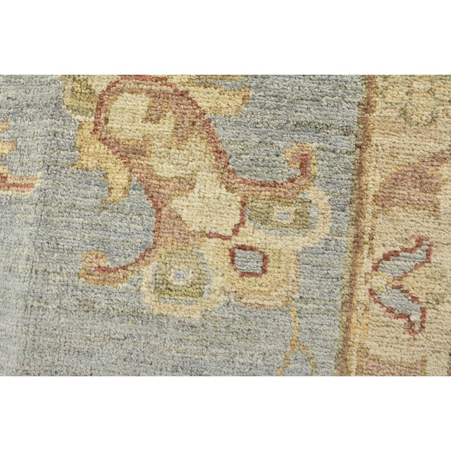 Blue Ziegler Rug 9'1'' X 11'11'' Blue Wool Hand-Knotted Oriental Carpet For Sale - Image 8 of 12