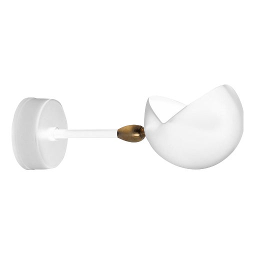 Mid-Century Modern White Eye Wall Lamp from Serge Mouille For Sale
