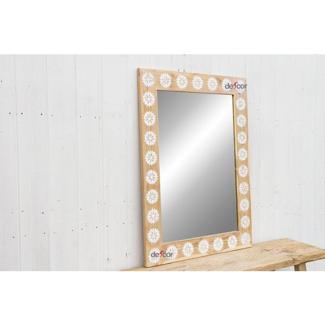 Modern Farmhouse Inlay Blossom Mirror For Sale In Los Angeles - Image 6 of 10