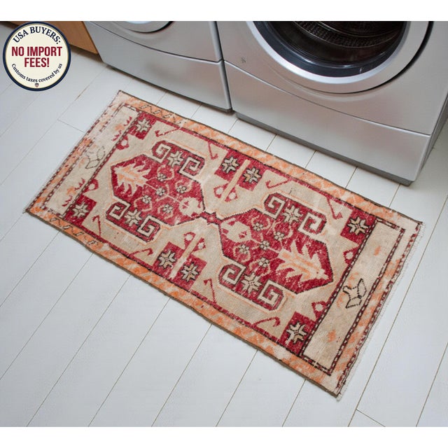 Hollywood Regency Hand Knotted Door Mat, Entryway Rug, Bath Mat, Kitchen Decor, Small Rug, Turkish Rug - 1′7″ × 3′3″ For Sale - Image 3 of 14