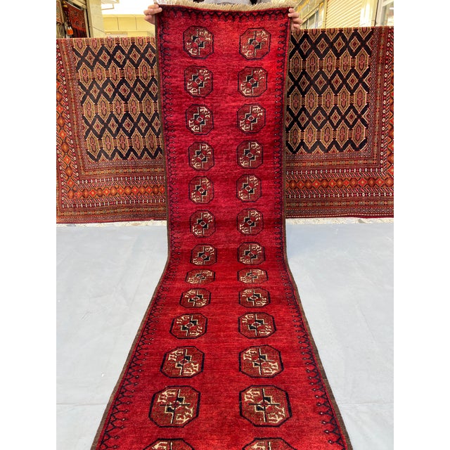 Vintage Turkmen Bokhara Tekke Gul Runner - 2'11" X 9'10" For Sale - Image 9 of 10