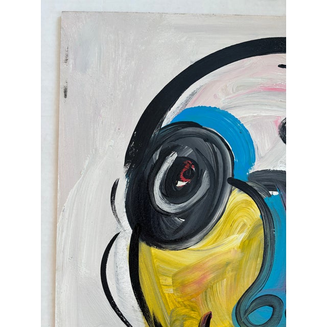 Abstract 1983 Peter Keil Abstract Portrait Painting For Sale - Image 3 of 6