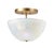 Vapor Bowl Semi-Flush Mount, White & Brass For Sale In Los Angeles - Image 6 of 6