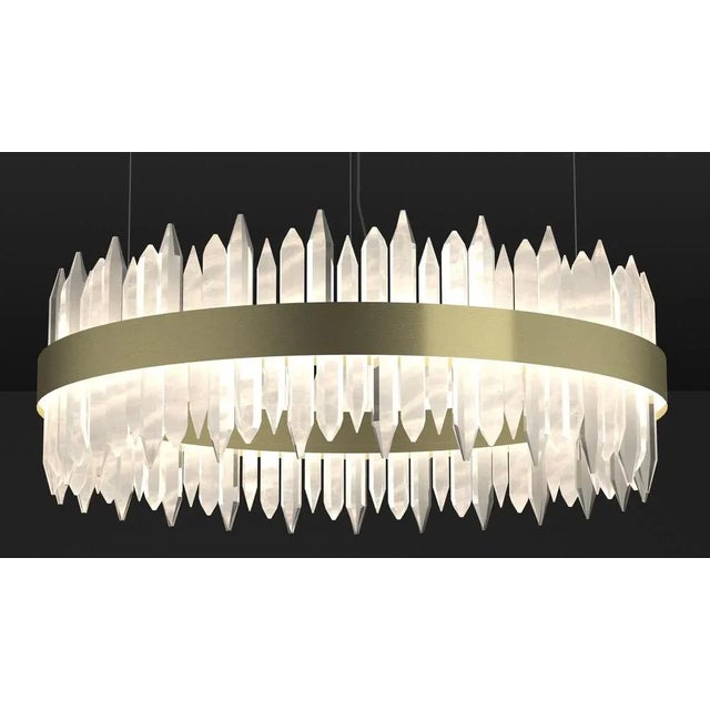 Contemporary Uranano Brushed Brass 60 Pendant Light 2 by Alabattro Italian For Sale - Image 3 of 7