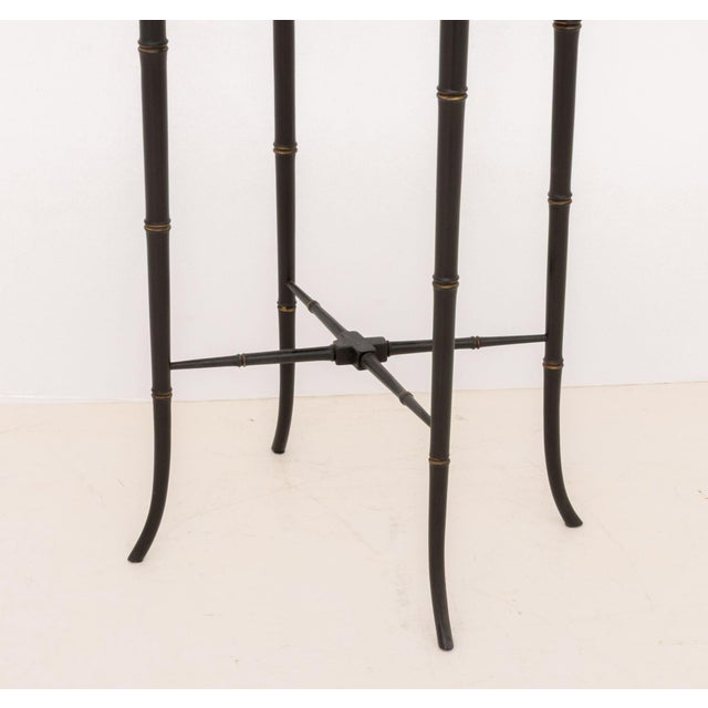 Wood Victorian Papier Mache Tray Top Faux Bamboo Table For Sale - Image 7 of 9
