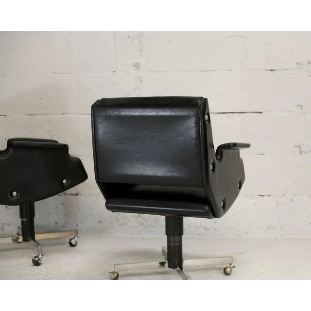 Set of Swivel Armchairs in Leatherette & Steel, Italy, 1960s For Sale - Image 15 of 18