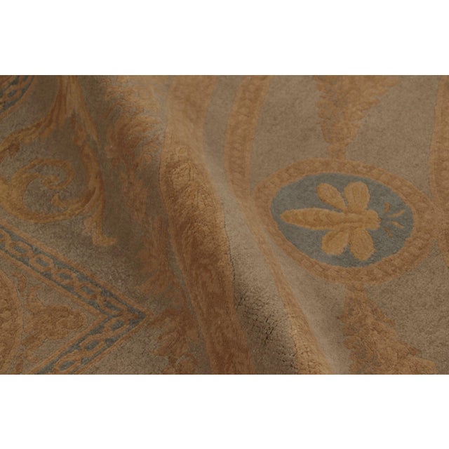 Antique French Aubusson Rug With Ornate Golden Floral Medallion - Rug & Kilim For Sale - Image 9 of 10
