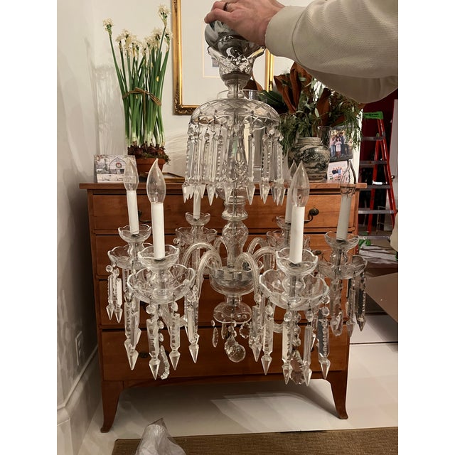 Vintage Baccarat Style Crystal Chandelier For Sale In Boston - Image 6 of 7