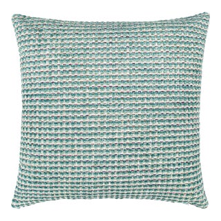 The House Of Scalamandré Heatherton Square Pillow In Aquamarine For Sale