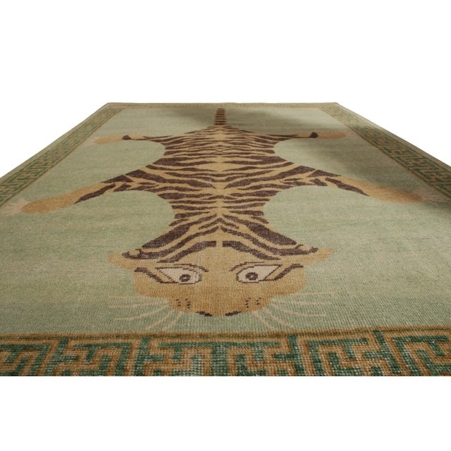 Rug & Kilim Rug & Kilim’s Tiger Rug in Green, 8x10 For Sale - Image 4 of 6