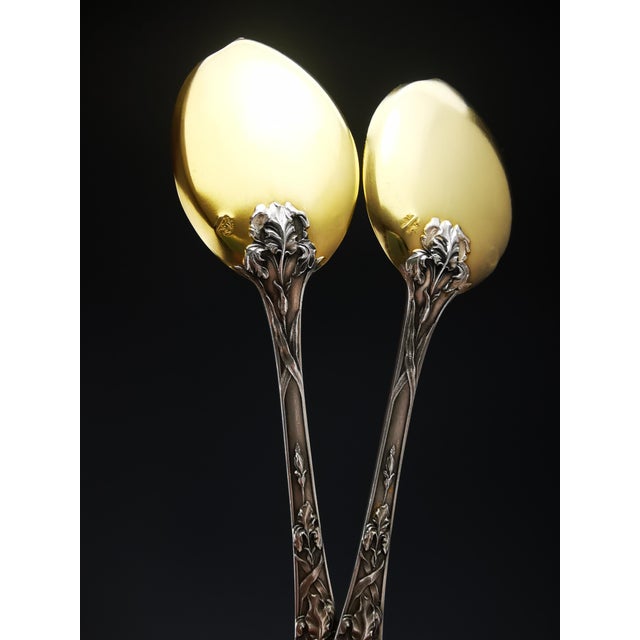 1960s Ice Scoops and Serving Set in Silver Vermeil, 1940s, Set of 13 For Sale - Image 5 of 11