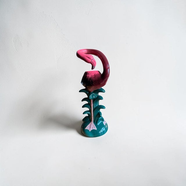 Art Deco 1980s Pink Flamingo Candlestick Holder For Sale - Image 3 of 9