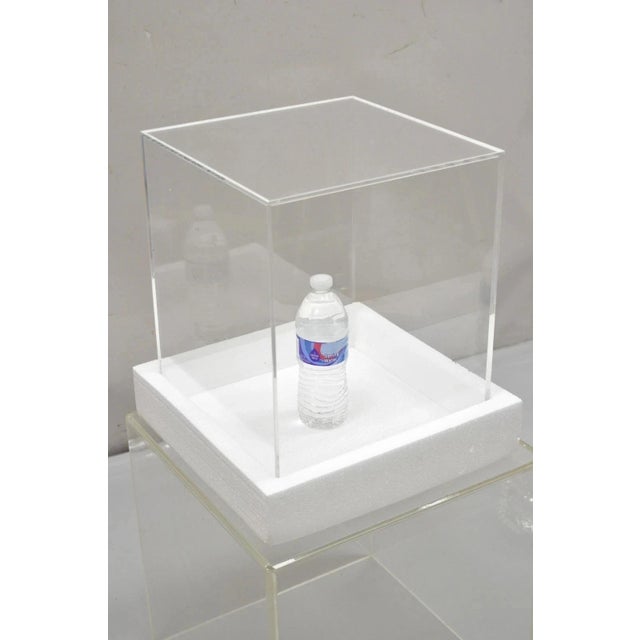 (5) Sided 14.5" Clear Acrylic Lucite Vitrine Display Case from Christine Taylor Collection. (Designer name marked on...