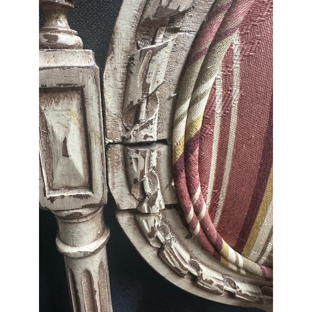 Wood Pair of Early 20th Century Louis XVI Revival Painted Armchairs, Circa 1900–1920 For Sale - Image 7 of 10