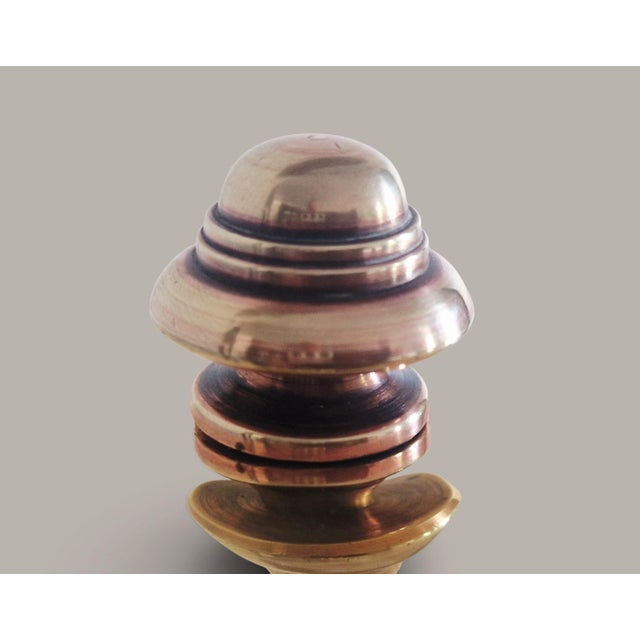 Copper Art Deco Articulated Lamp in Mahogany and Brass, 1930 For Sale - Image 8 of 18