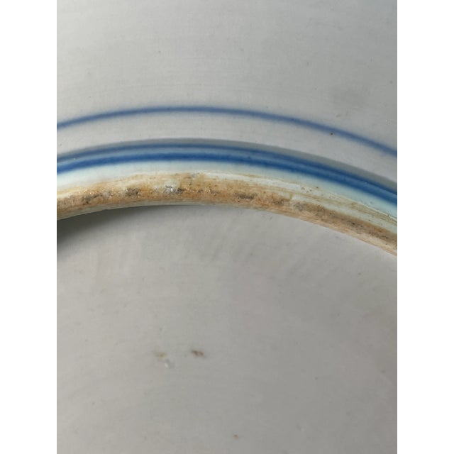Antique Chinese Decorative Blue & White Charger For Sale In San Diego - Image 6 of 7